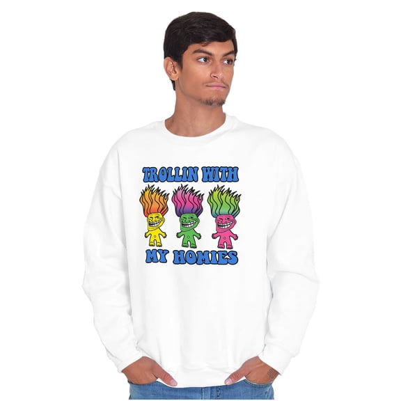 Troll Face Memes Smiling Trollface Unisex Plus Size Sweatshirt Brisco Brands 4X