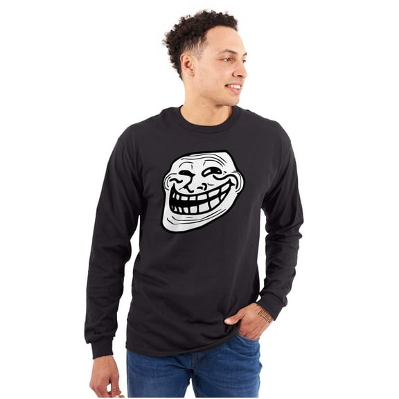 Troll Face Original Meme Smile Mad Long Sleeve TShirt Men Women Brisco Brands S