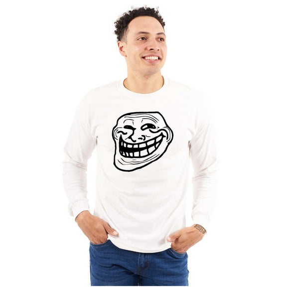 Troll Face Original Meme Smile Mad Long Sleeve TShirt Men Women Brisco Brands S