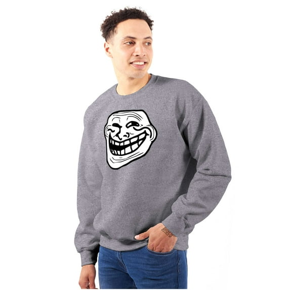 Troll Face Original Meme Smile Mad Sweatshirt for Men or Women Brisco Brands S
