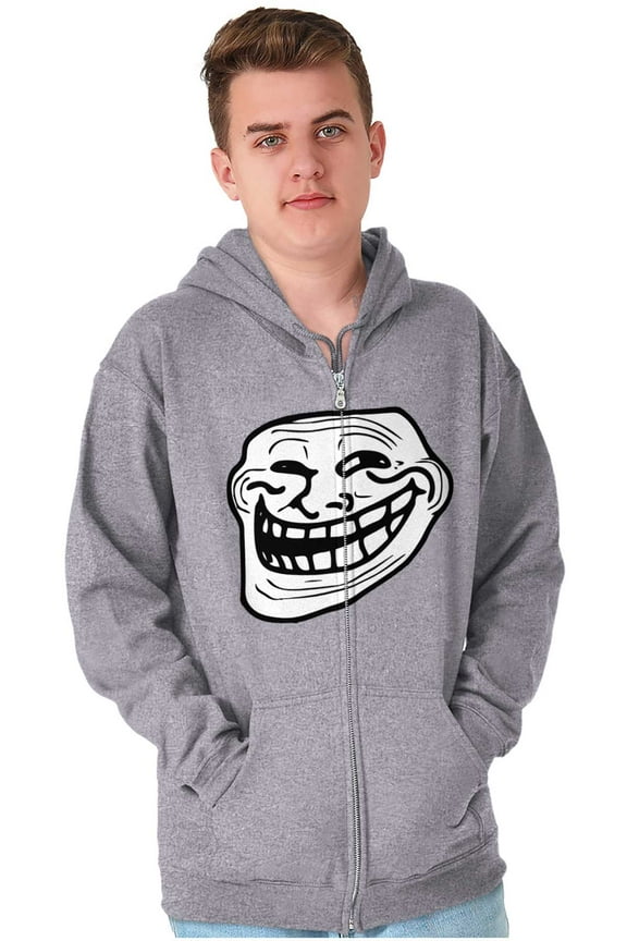 Original Meme Smile Mad Zip Up Hoodie Men's Women's Brisco Brands S