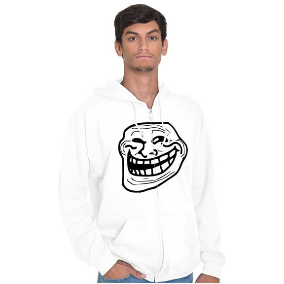 Troll Face Original Meme Smile Mad Zip Up Hoodie Men's Women's Brisco Brands X