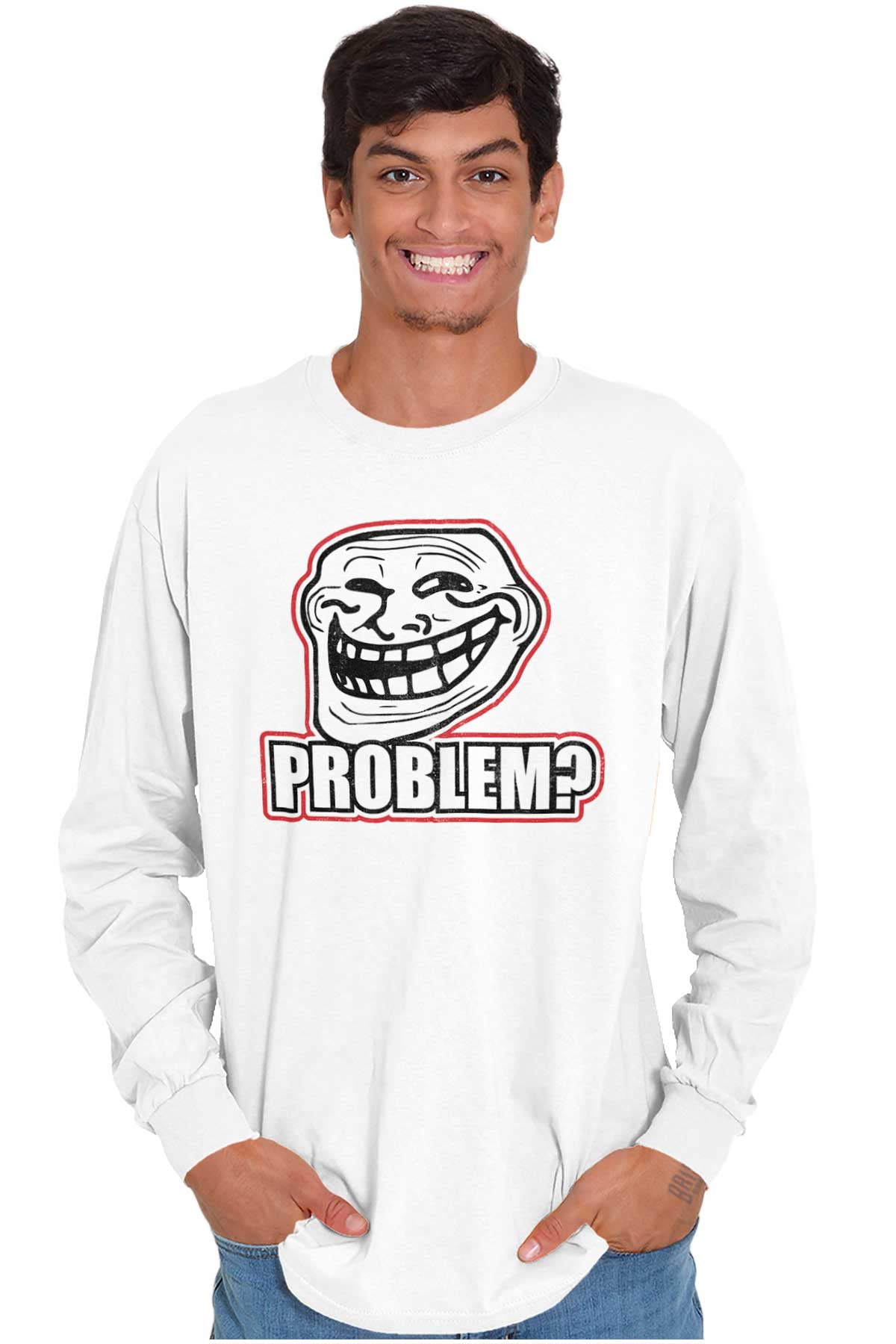  Troll Face Meme Problem Funny Mens Women Kids Boys Girls  T-Shirt : Clothing, Shoes & Jewelry