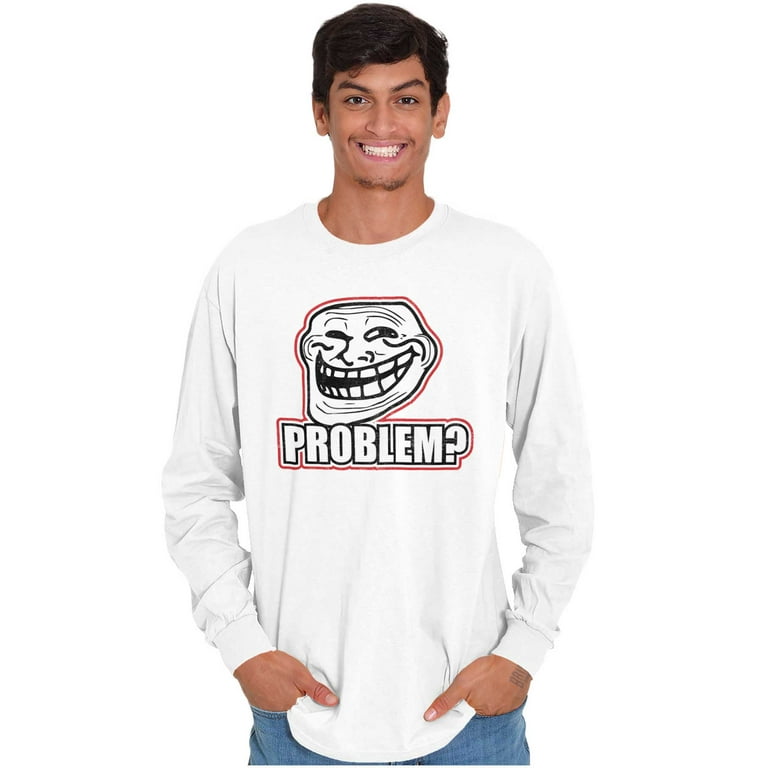 Troll Face Smiley Internet Funny Meme Gift Womens or Mens Crewneck T Shirt  Tee