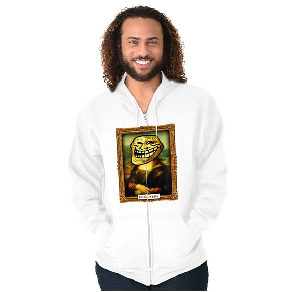 Troll Face Smiley Meme Laugh Problem Zip Up Hoodie Men's Women's Brisco Brands X