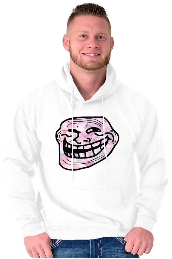 Troll Face You Mad Meme Big Smiley Hoodie Sweatshirt Women Men Brisco Brands L