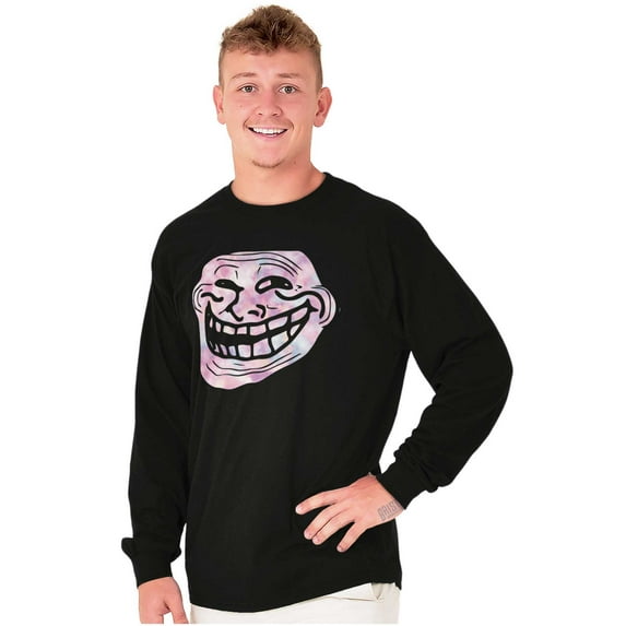 Troll Face You Mad Meme Big Smiley Long Sleeve TShirt Men Women Brisco Brands L