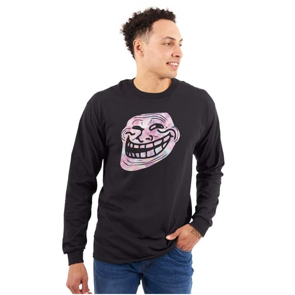 Troll Face You Mad Meme Big Smiley Long Sleeve TShirt Men Women Brisco Brands S
