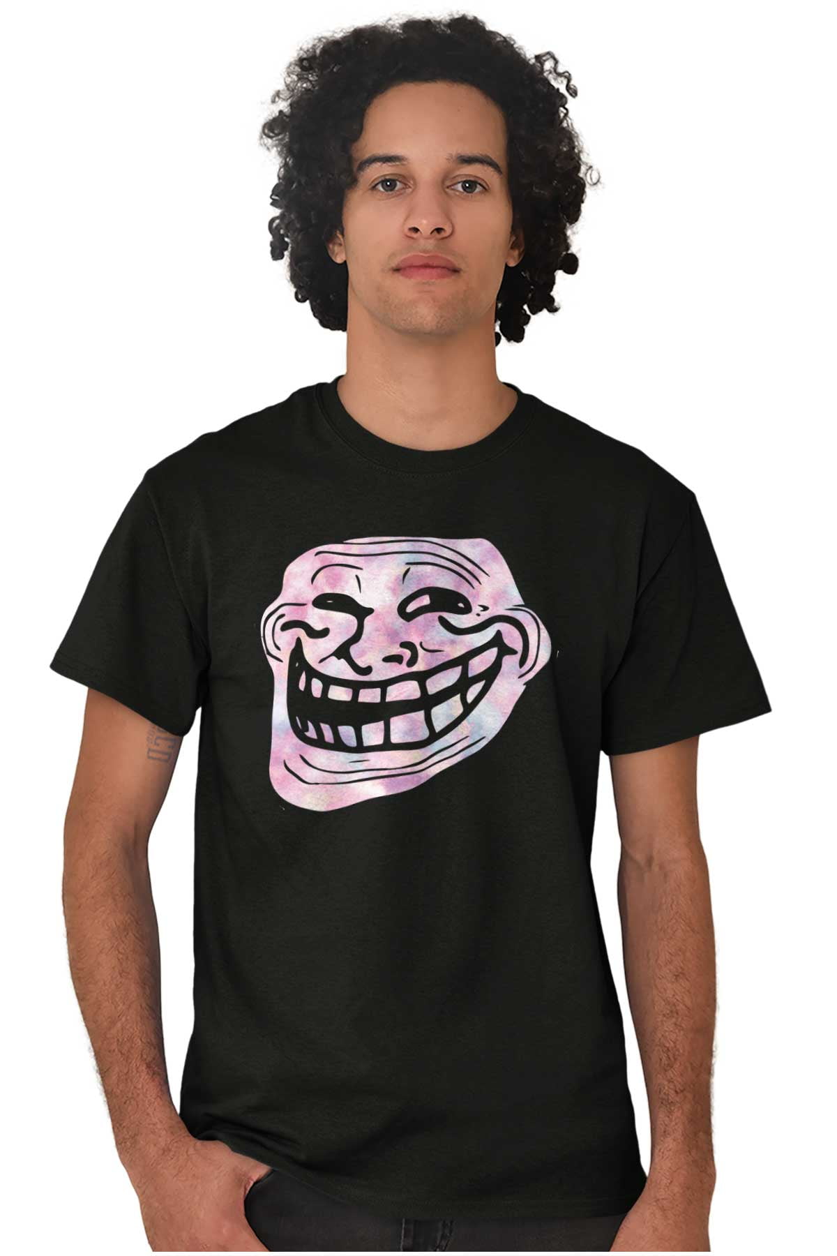 Troll Face Smiley Internet Funny Meme Gift Womens or Mens Crewneck T Shirt  Tee