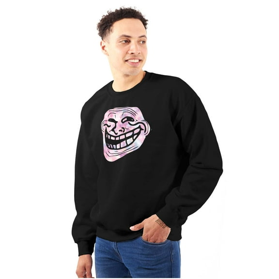 Troll Face You Mad Meme Big Smiley Sweatshirt for Men or Women Brisco Brands S