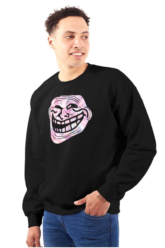 Troll Face You Mad Meme Big Smiley Sweatshirt for Men or Women Brisco Brands X