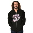 thumbnail image 1 of Troll Face You Mad Meme Big Smiley Zip Up Hoodie Men's Women's Brisco Brands S, 1 of 6