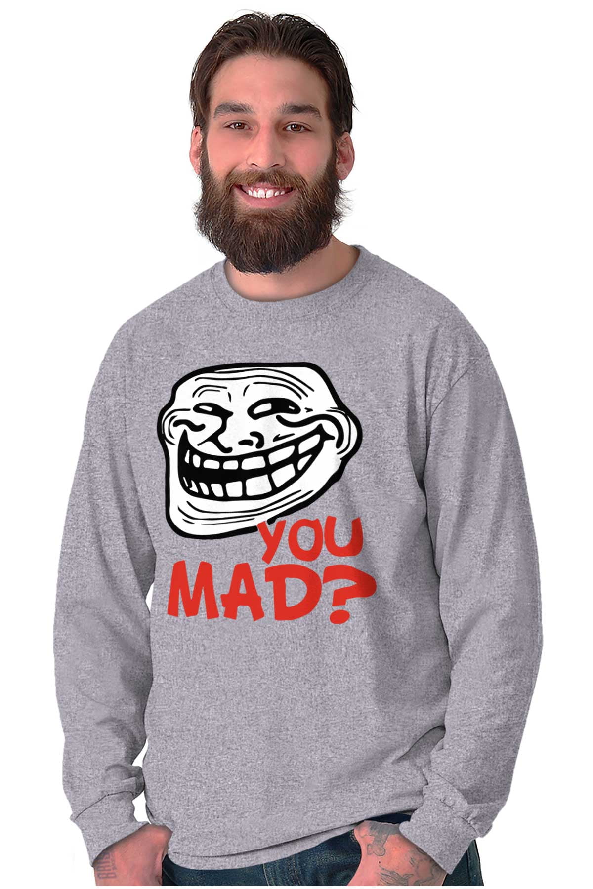  Troll Face Meme Funny Dank Meme Troll Face Long Sleeve T-Shirt  : Clothing, Shoes & Jewelry