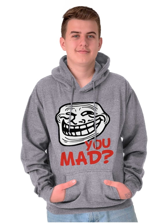 You Mad Trollface Meme Unisex Plus Size Hoodie Brisco Brands 3X