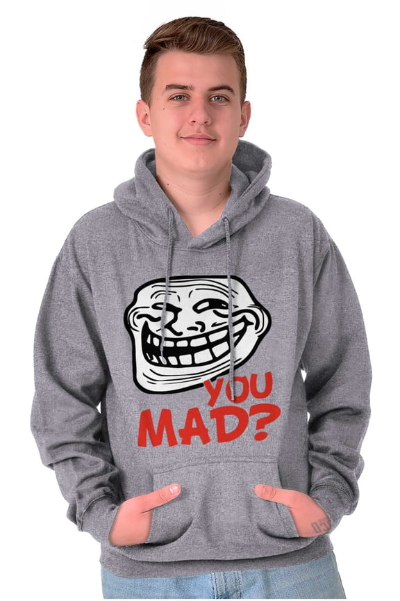 You Mad Trollface Meme Unisex Plus Size Hoodie Brisco Brands 4X