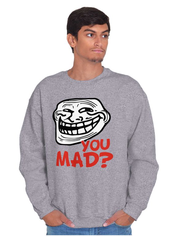 You Mad Trollface Meme Unisex Plus Size Sweatshirt Brisco Brands 2X