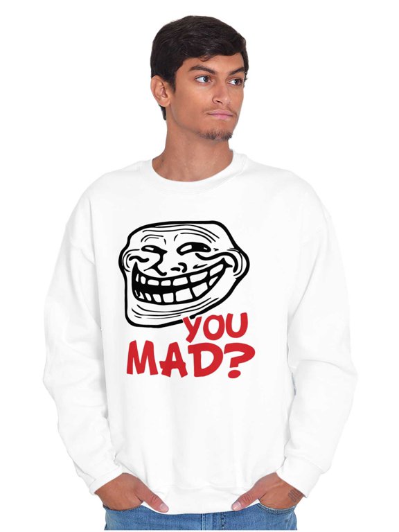 You Mad Trollface Meme Unisex Plus Size Sweatshirt Brisco Brands 2X