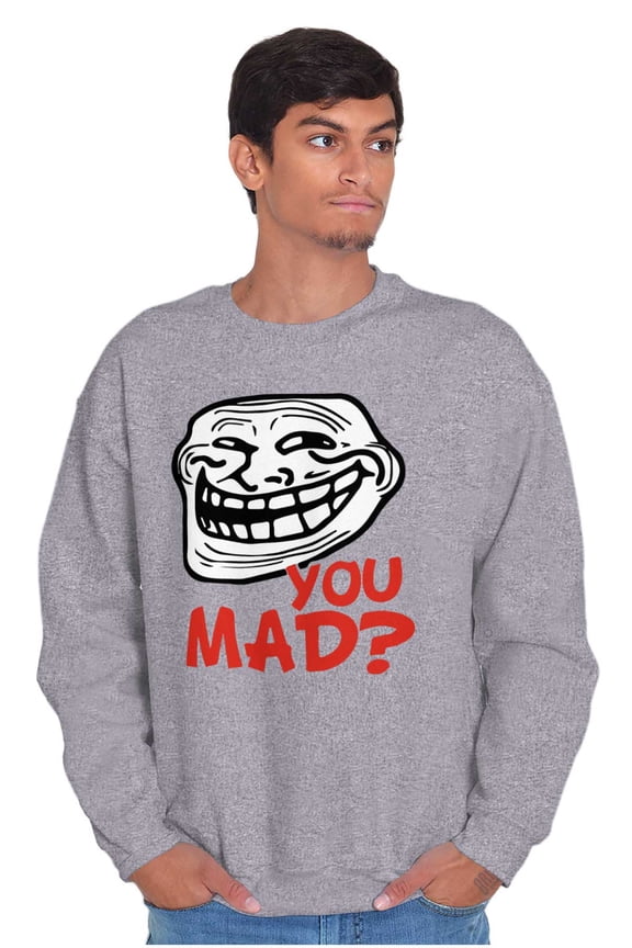 You Mad Trollface Meme Unisex Plus Size Sweatshirt Brisco Brands 3X