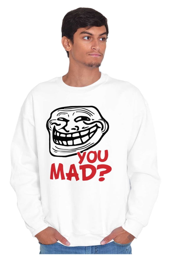 You Mad Trollface Meme Unisex Plus Size Sweatshirt Brisco Brands 3X