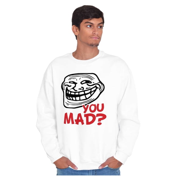 Troll Face You Mad Trollface Meme Unisex Plus Size Sweatshirt Brisco Brands 5X