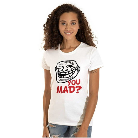 Troll Face You Mad Trollface Meme Women's T Shirt Ladies Tee Brisco Brands L
