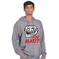 thumbnail image 1 of Troll Face You Mad Trollface Meme Zip Up Hoodie Men's Women's Brisco Brands X, 1 of 6