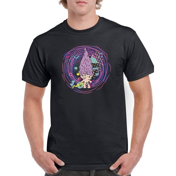 Troll From Another Dimenssion In Psycho 90's Colors  Men Black T-Shirt, Male Large