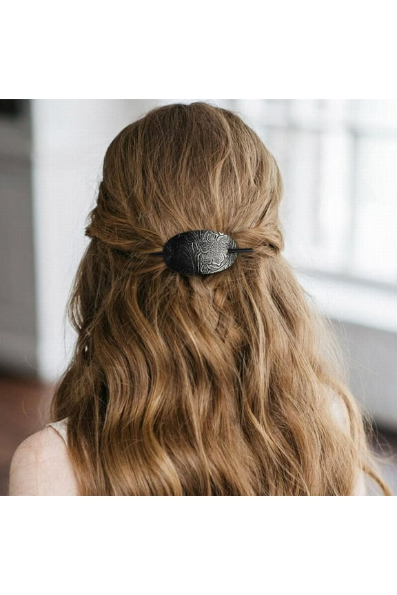Troll Leather Hair Clip Handmade Hair Barrette | Faux Leather Hair Barrette Hair Tie | Leather and Stick Hair Slide Hair Pins | Ponytail Holders Hair Accessories for Girls Womenof The Week