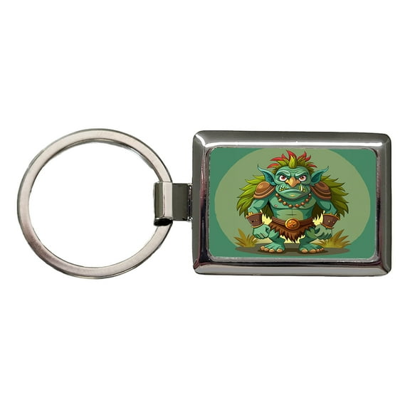 Troll Ogre Ugly Metal Rectangle Keychain