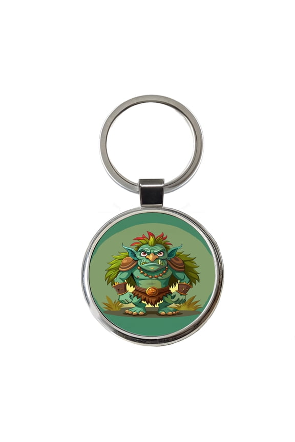 Troll Ogre Ugly Metal Round Keychain