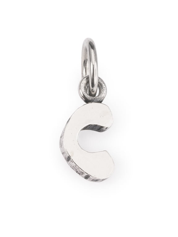 Letter C Silver Charm for European Bead Bracelet, Single