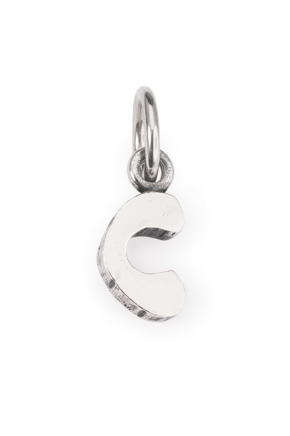 Letter C Silver Charm for European Bead Bracelet, Single