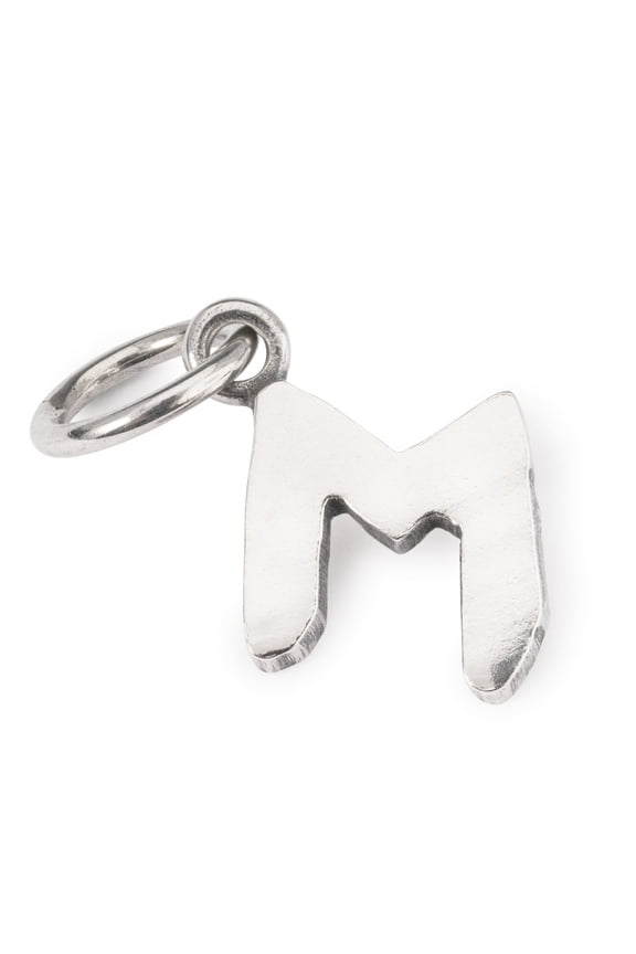 Letter M Silver Charm for European Bead Bracelet, Single