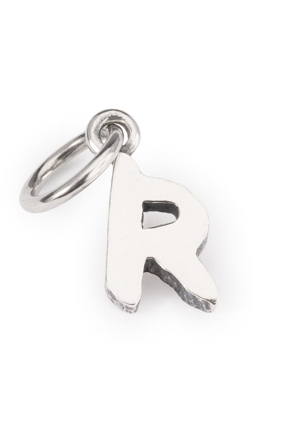 Letter R Silver Charm for European Bead Bracelet, Single