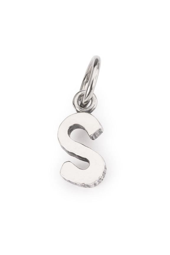 Letter S Initial Charm for Sterling Silver Bead Bracelet