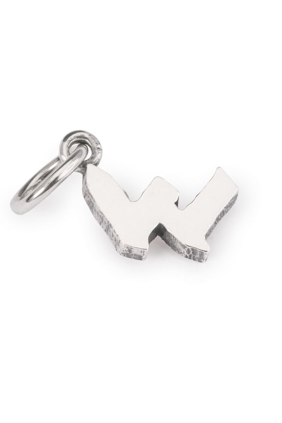 Jewelry, Letter W Initial Charm, Sterling Silver, 1 Count