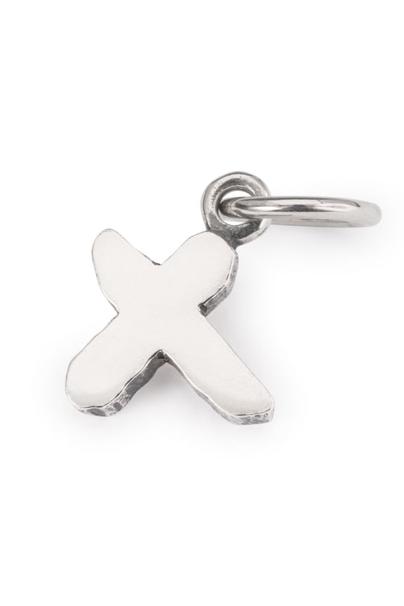 Jewelry, Letter X Initial Charm, Sterling Silver, 1 Count