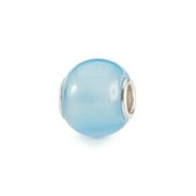 Trollbeads Round Light Blue Agate Gemstone Bead, 1 Count