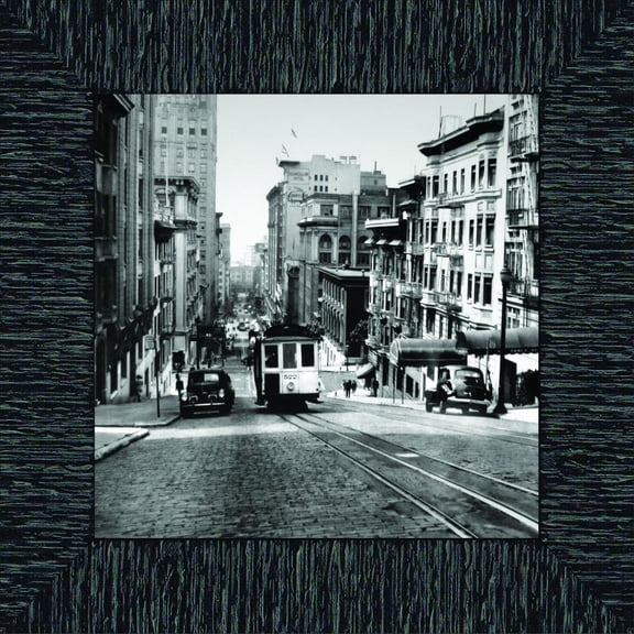 Trolley Car in The City, Streetcar Image, Historical Picture Frame, 10x10 8527