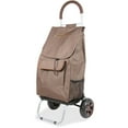 thumbnail image 1 of Trolley Dolly, Foldable Shopping cart for Groceries with Wheels, Removable Bag and Rolling Personal Handtruck, Brown, 1 of 3