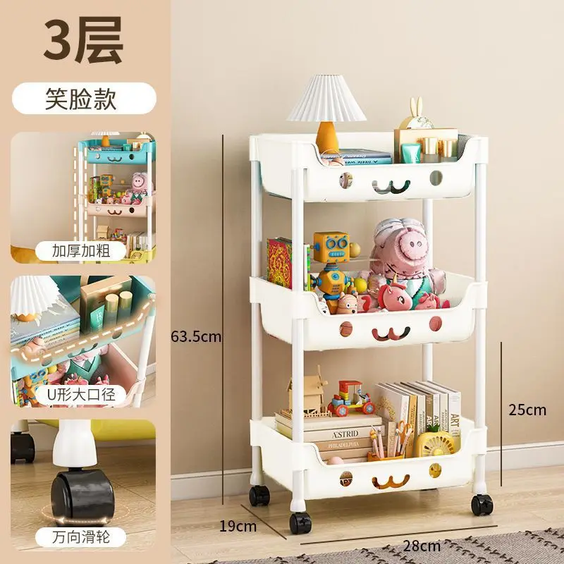 Trolley Macaroon Shelf Storage Rack Durable Home Bedroom Floor-to-floor ...