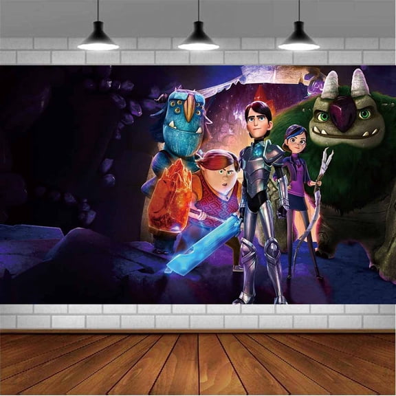 Trollhunters Backdrop Banner Party Supplies Poster Movie Theme Background for Photography Birthday Decorations