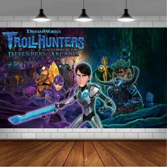 Trollhunters Backdrop Banner Party Supplies Poster Movie Theme Background for Photography Birthday Decorations