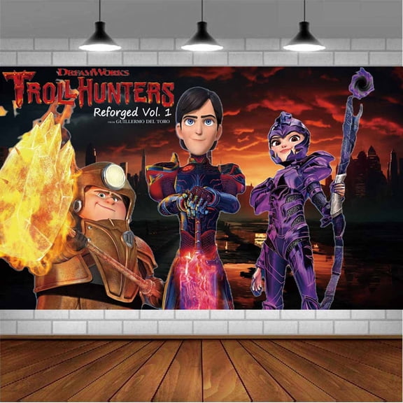 Trollhunters Backdrop Banner Party Supplies Poster Movie Theme Background for Photography Birthday Decorations