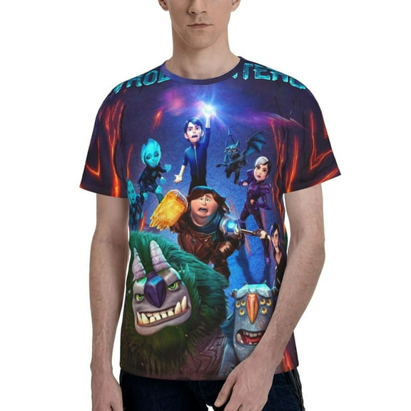 Trollhunters Men's T Shirts Cartoon Graphic Short Sleeve Tees Novelty Casual Unisex Adults Tee Shirt Tops