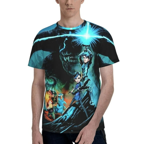 Trollhunters Men's T Shirts Cartoon Graphic Short Sleeve Tees Novelty Casual Unisex Adults Tee Shirt Tops