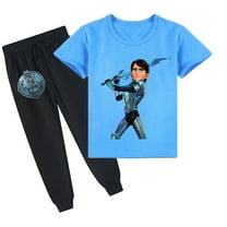 Trollhunters Printed Cotton Set: Short Sleeve T-shirt and Long Pants for Kids in Summer Outfits