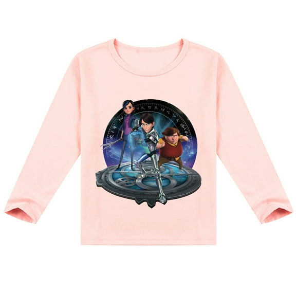 Trollhunters Themed Kids' Long Sleeve T-shirt: Comfortable Cotton for Spring & Autumn