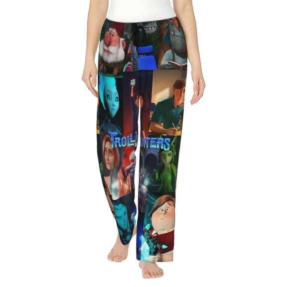 Trollhunters Women's Pajama Pants Comfy Casual Loose Sleep Bottoms Pants Drawstring Wide Leg Long Lounge Pants