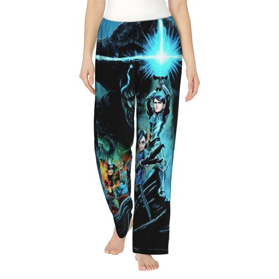 Trollhunters Women's Pajama Pants Comfy Casual Loose Sleep Bottoms Pants Drawstring Wide Leg Long Lounge Pants